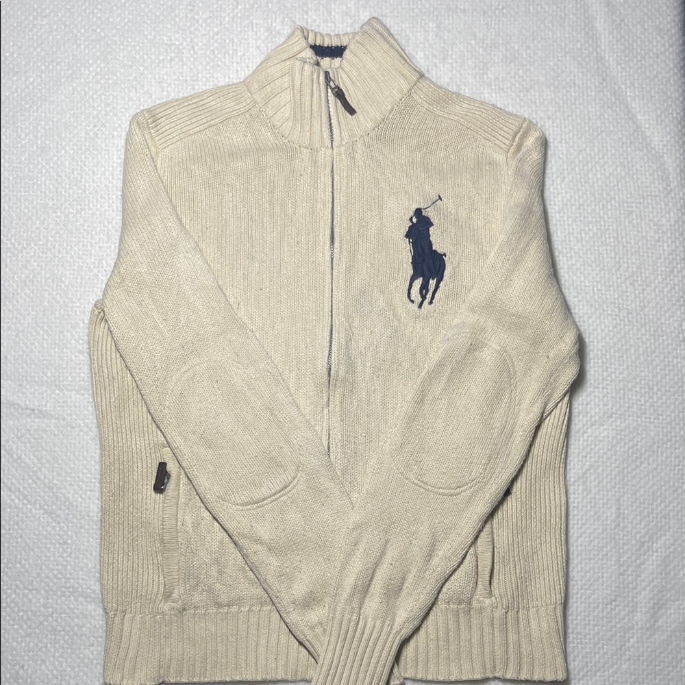 Polo by Ralph Lauren Beige Zip-Up Sweater for Men